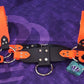 Premade Biothane H-Harness Size 1.5 Black and Orange