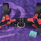 Premade Biothane H-Harness Size 1 Black and Crimson