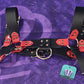Premade Biothane H-Harness Size 1 Black and Crimson